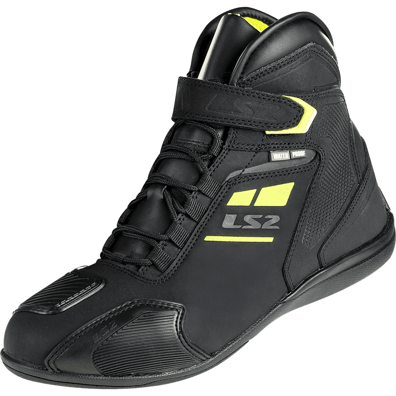 LS2 GARRA LADY BOOTS WP BLACK H-V YELLOW