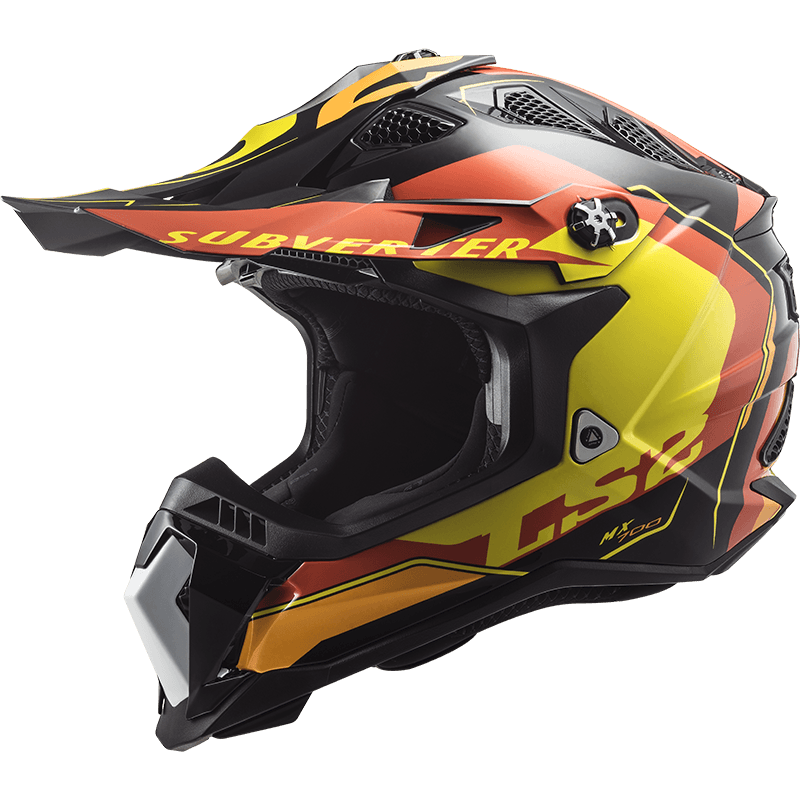 LS2 MX700 SUBVERTER ARCHED BLACK YELLOW RED